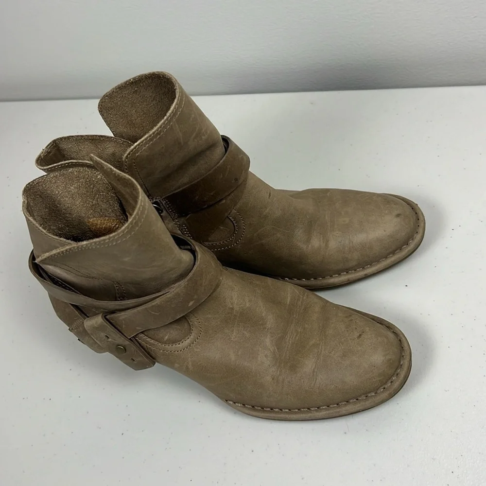 Ugg‎ Elysian Boots Leather Ankle Boot Pirate Boho Indie Tan Brown